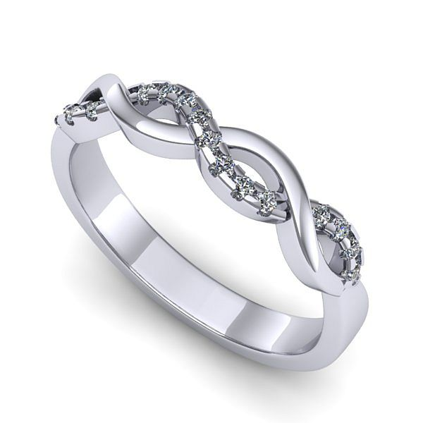 Inel de logodna din aur alb cu diamante