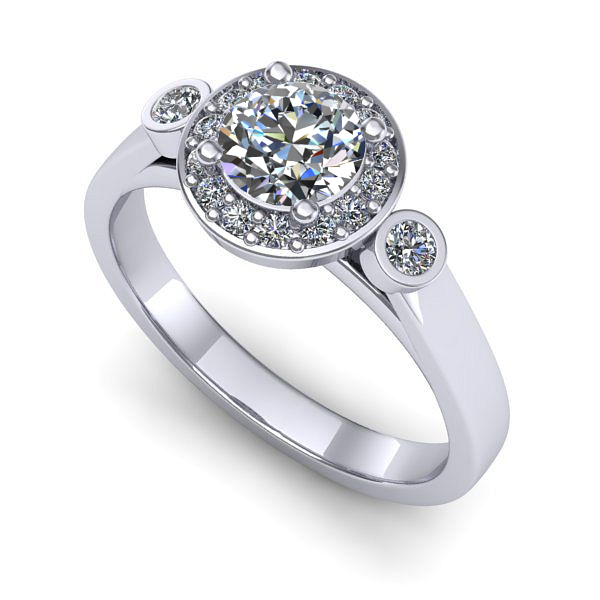 Inel logodna din aur alb cu diamant