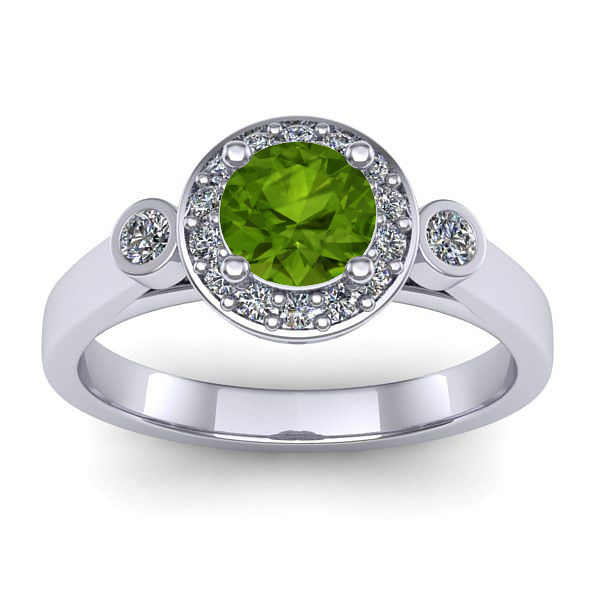 Inel de logodna cu peridot rotund