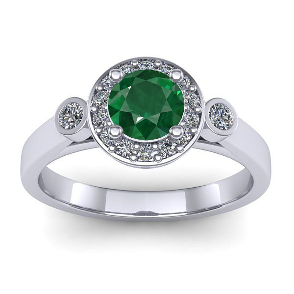 Inel cu smarald rotund