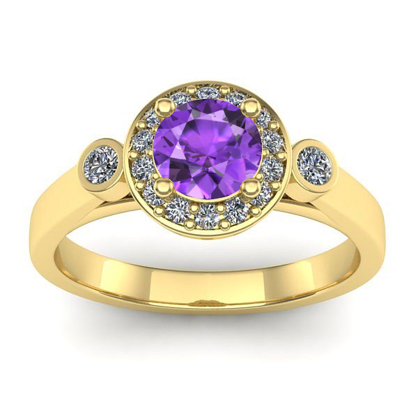 Inel logodna cu ametist rotund