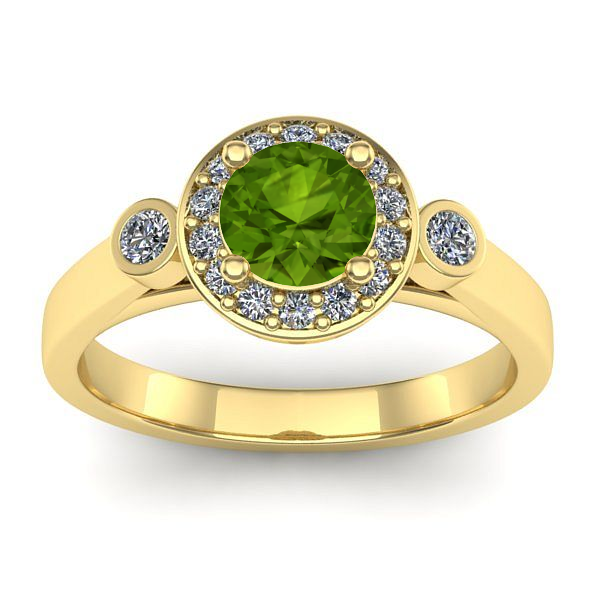 Inel de logodna cu peridot rotund