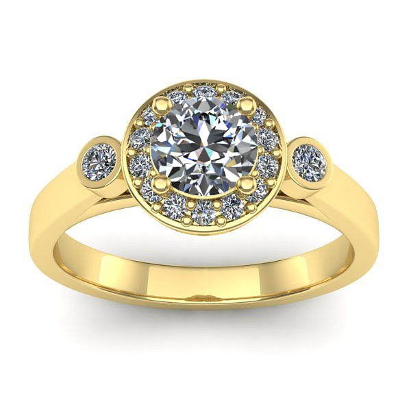 Inel cu safir alb rotund