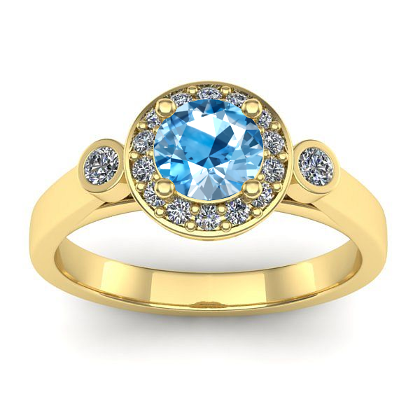 Inel de logodna cu topaz blue rotund