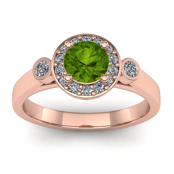 Inel de logodna cu peridot rotund