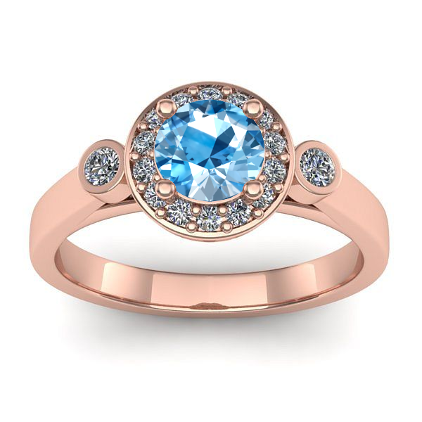 Inel logodna cu topaz blue rotund