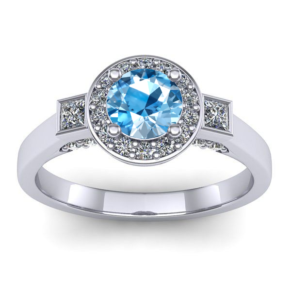 Inel cu topaz blue rotund