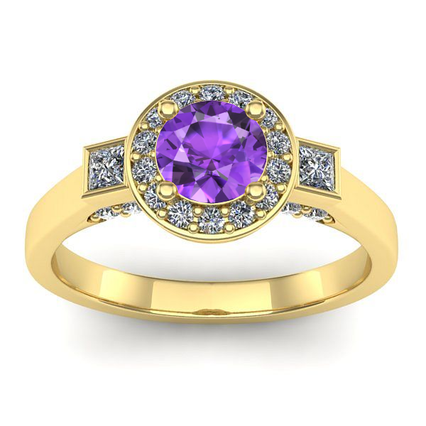 Inel cu ametist rotund