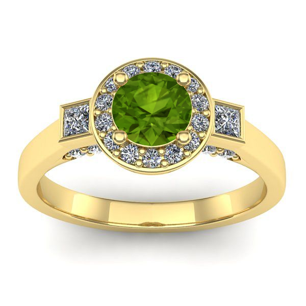 Inel logodna cu peridot rotund