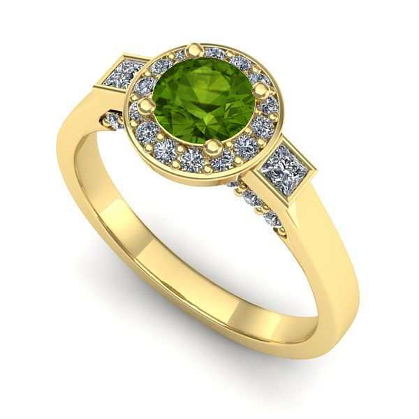 Inel din aur galben cu peridot