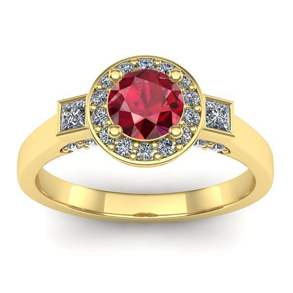 Inel cu rubin rotund