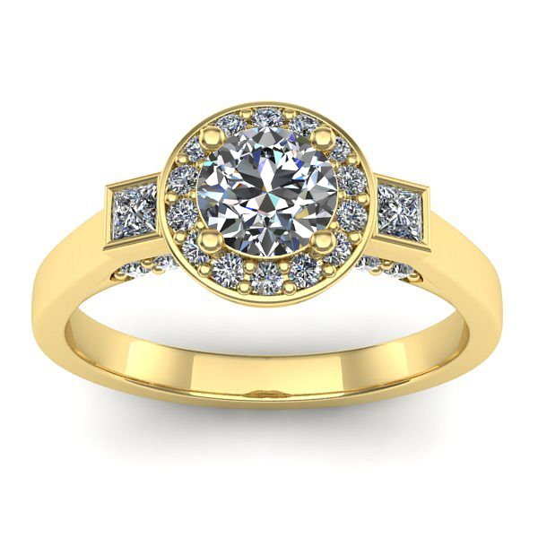 Inel cu diamant de laborator rotund