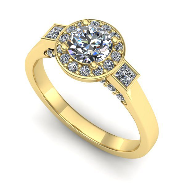 Inel de logodna din aur galben cu diamant de laborator