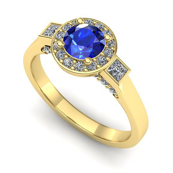 Inel din aur galben cu safir