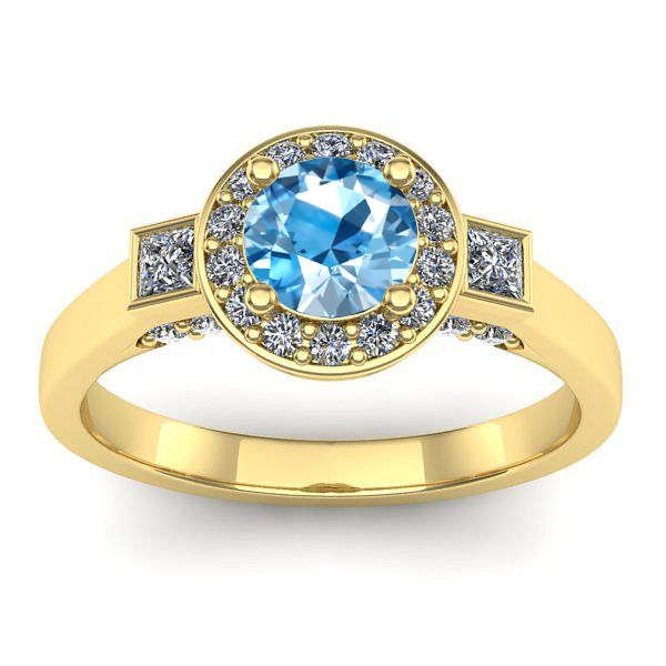 Inel logodna cu topaz blue rotund