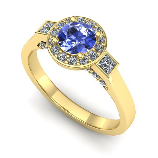 Inel din aur galben cu tanzanit