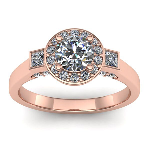 Inel cu diamant rotund