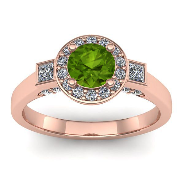 Inel de logodna cu peridot rotund