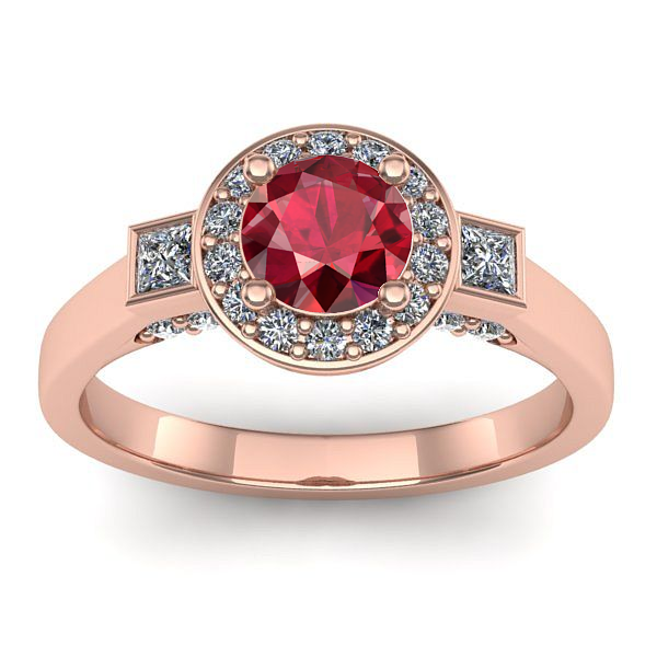 Inel de logodna cu rubin rotund
