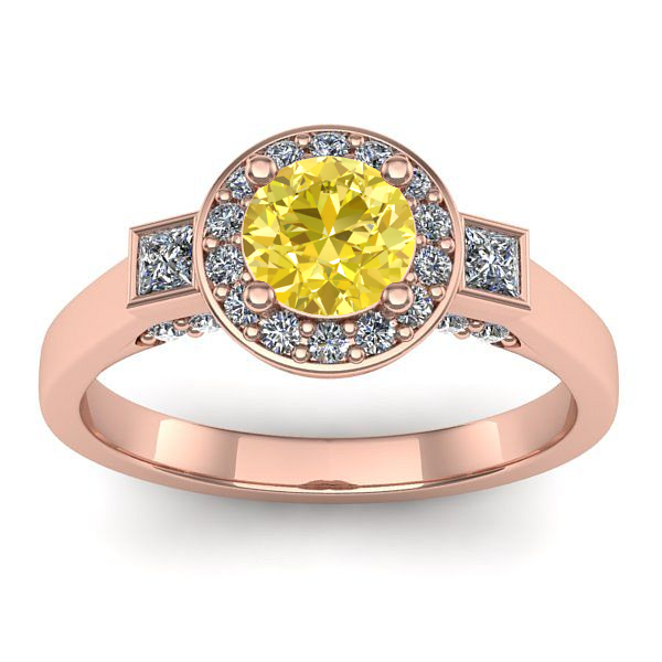 Inel cu safir galben rotund