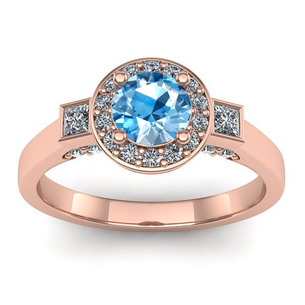 Inel cu topaz blue rotund