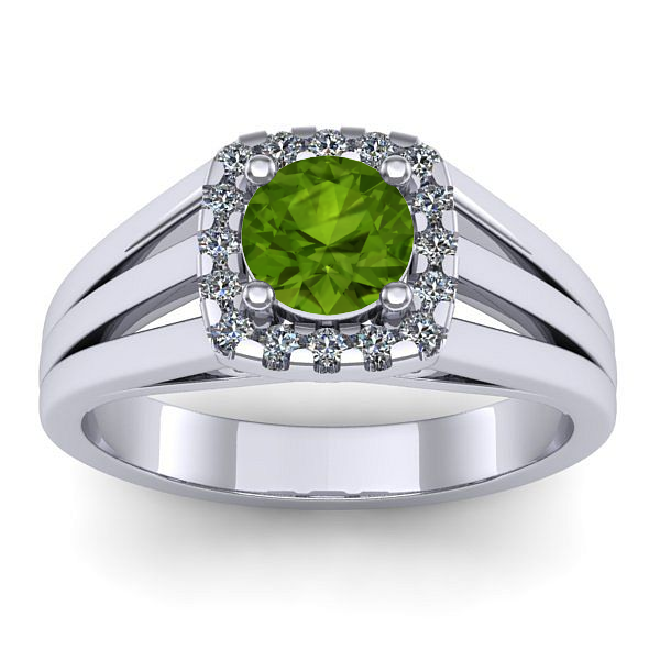 Inel de logodna cu peridot rotund