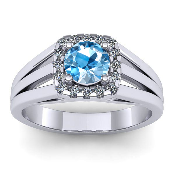 Inel logodna cu topaz blue rotund