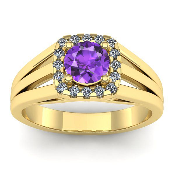 Inel de logodna cu ametist rotund