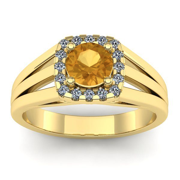 Inel de logodna cu citrin rotund