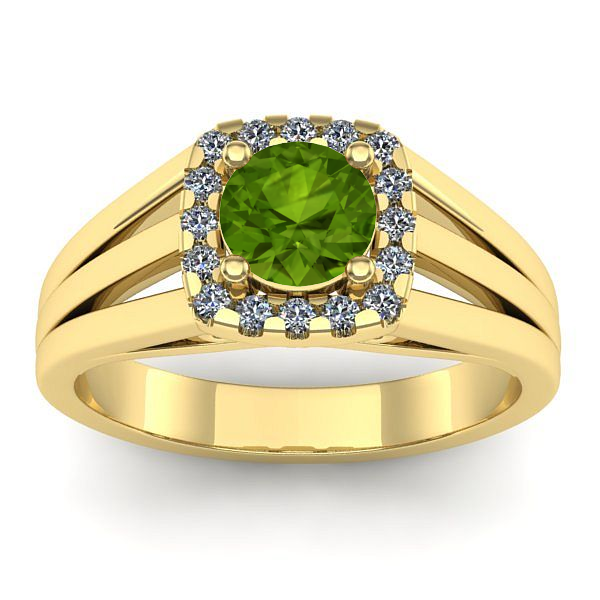 Inel cu peridot rotund