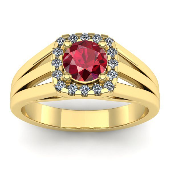 Inel cu rubin rotund