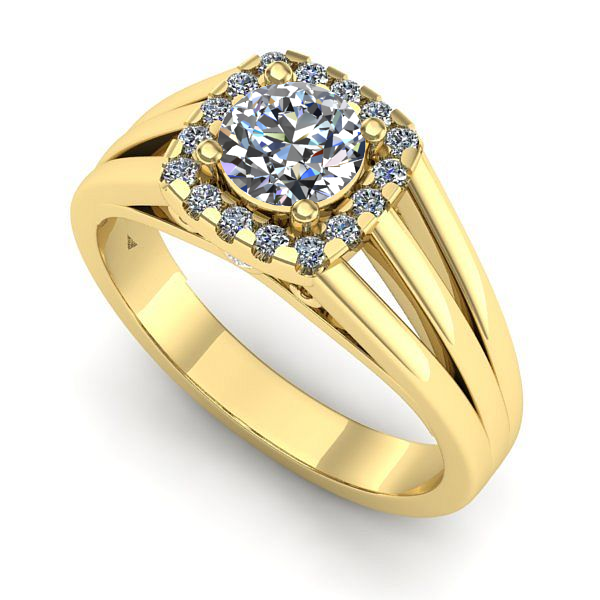 Inel logodna din aur galben cu diamant de laborator