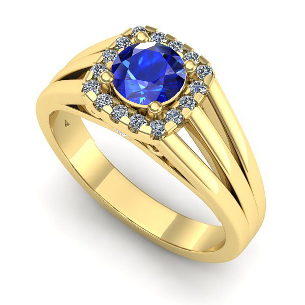 Inel din aur galben cu safir