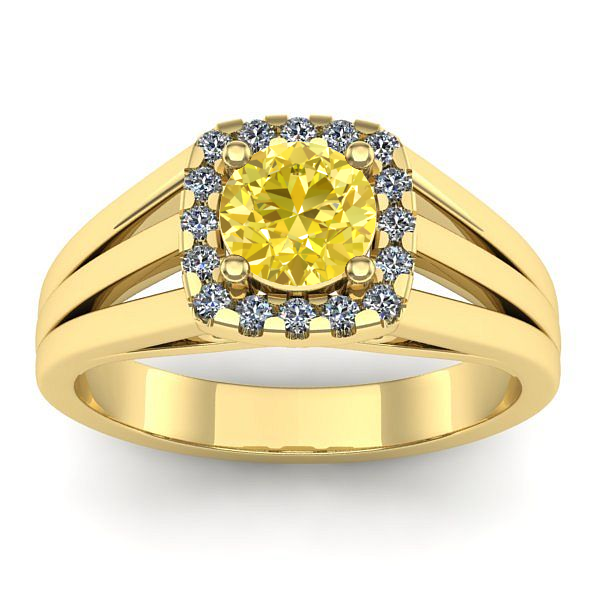 Inel de logodna cu safir galben rotund