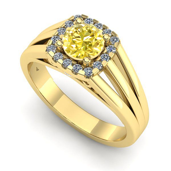 Inel din aur galben cu safir galben