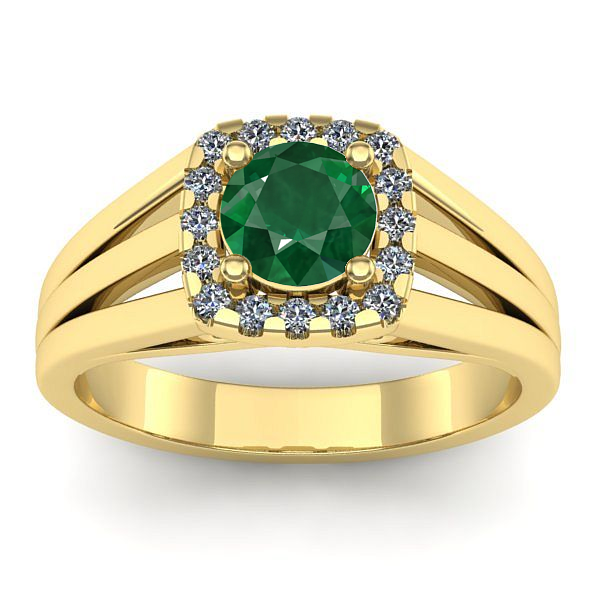 Inel cu smarald rotund