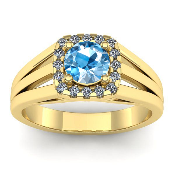 Inel de logodna cu topaz blue rotund
