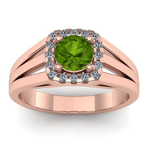 Inel logodna cu peridot rotund