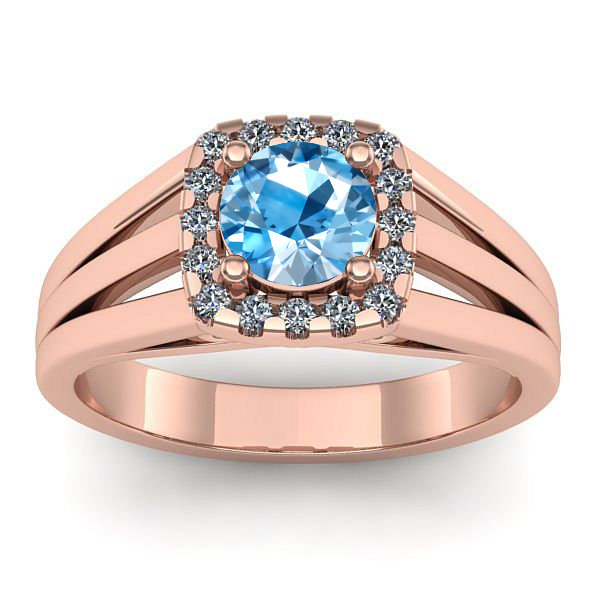 Inel de logodna cu topaz blue rotund