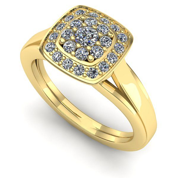 Inel logodna din aur galben cu diamant