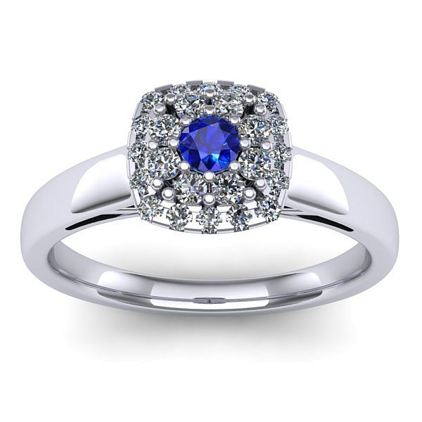 Inel logodna cu safir rotund