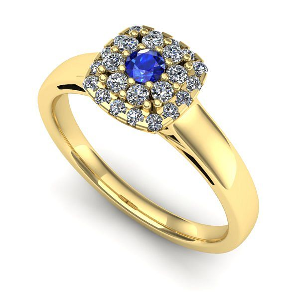 Inel din aur galben cu safir