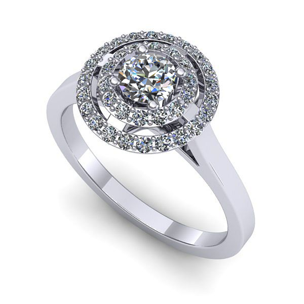 Inel din aur alb cu diamant