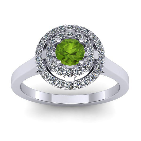Inel cu peridot rotund