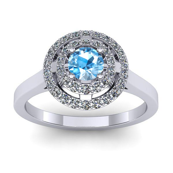 Inel logodna cu topaz blue rotund