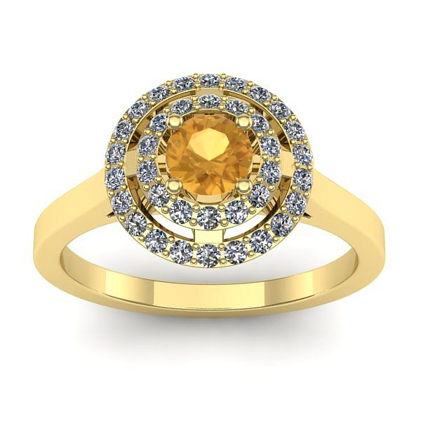 Inel de logodna cu citrin rotund