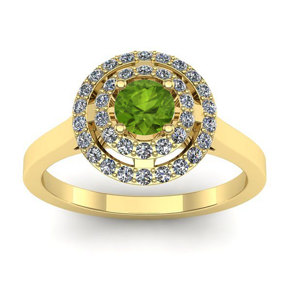 Inel cu peridot rotund