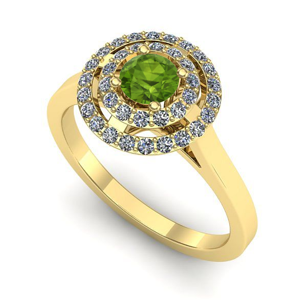 Inel de logodna din aur galben cu peridot