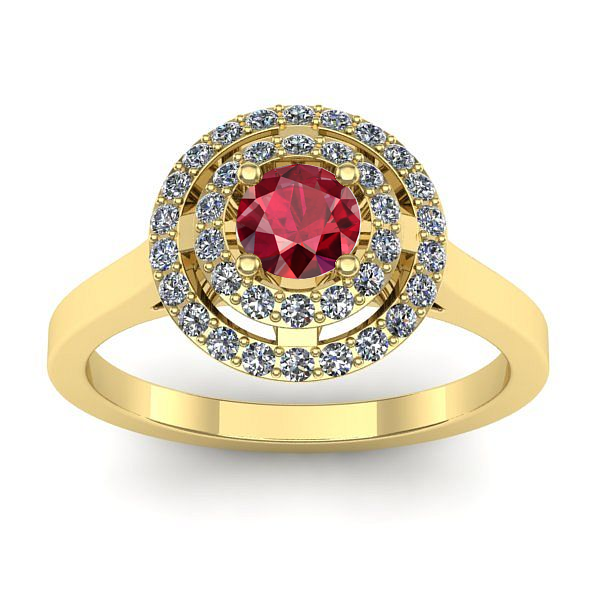 Inel logodna cu rubin rotund