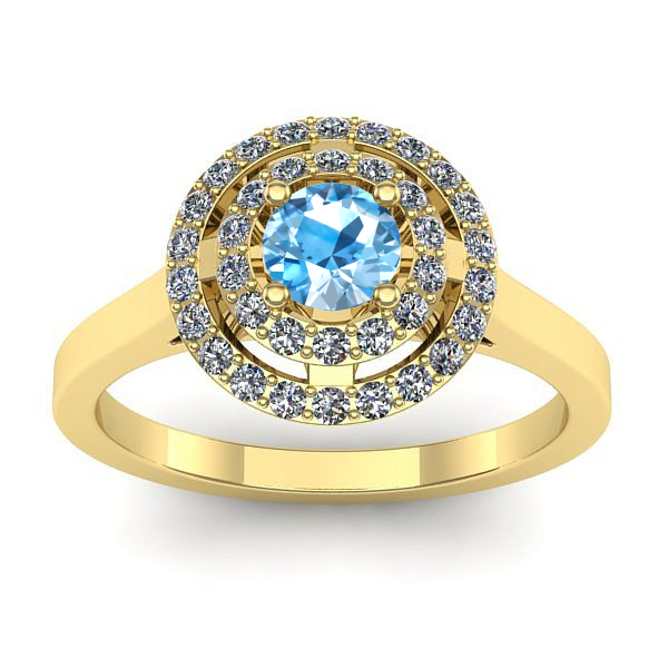 Inel logodna cu topaz blue rotund